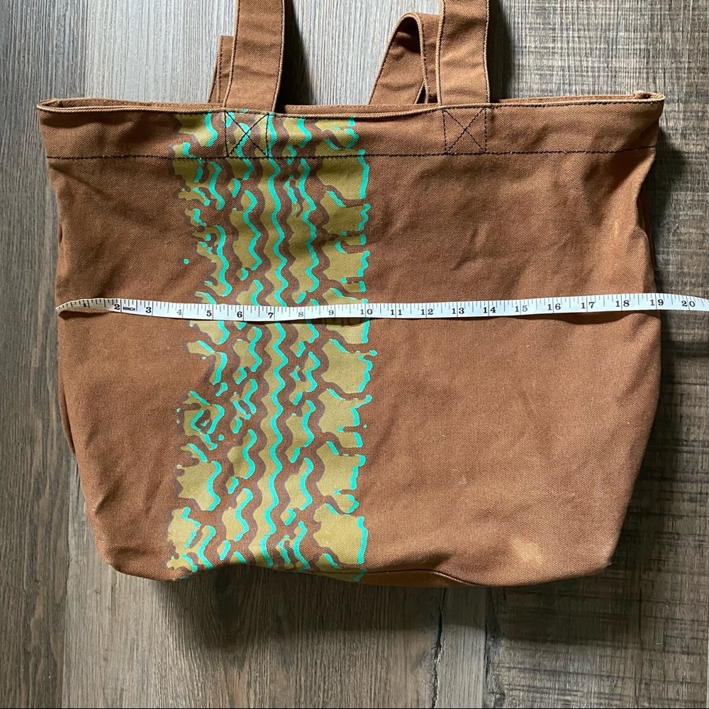 Vintage Y2K Marc Jacobs Brown & Green Canvas Tote Bag - Picture 9 of 11
